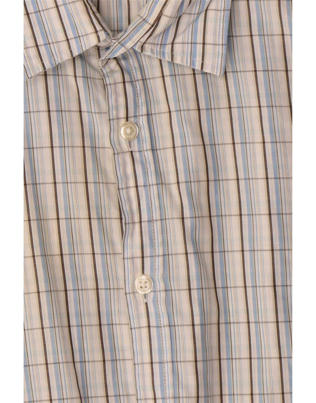 Camisa masculina de manga curta Hugo Boss XL azul xadrez algodão