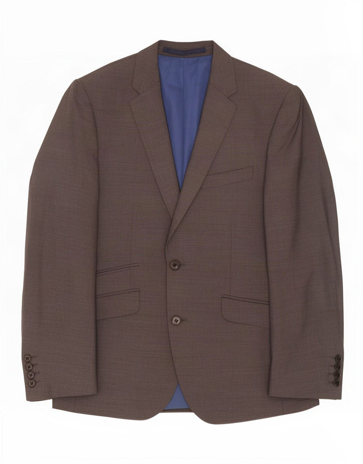 Jaqueta blazer masculina de 2 botões Marks & Spencer Reino Unido 40 lã cinza médio