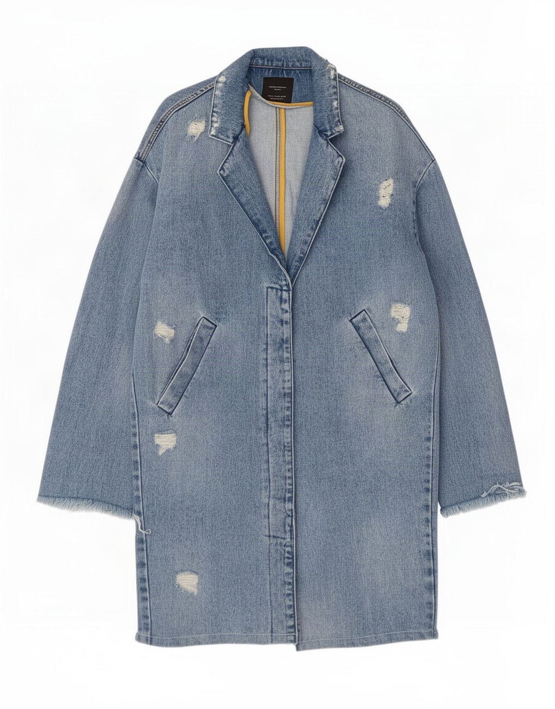 Casaco jeans feminino Trafaluc desgastado da Zara Reino Unido 14 azul médio