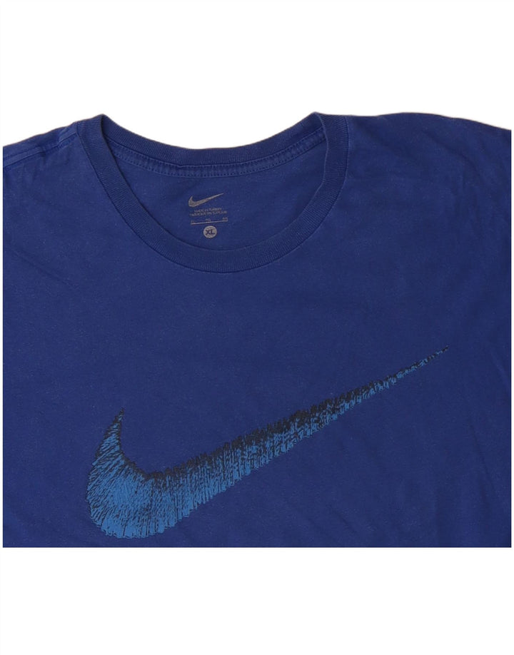 Camiseta gráfica masculina NIKE XL azul algodão