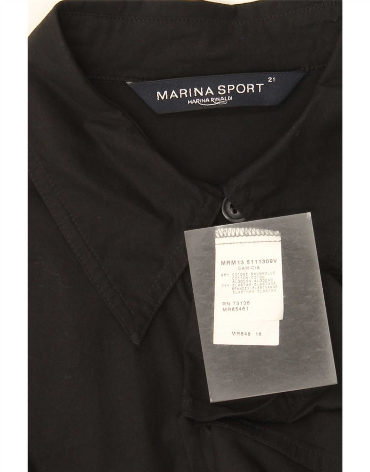 Camisa feminina Marina Rinaldi tamanho 21 algodão preto médio