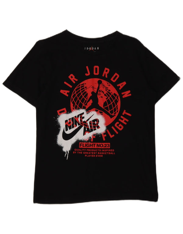 Camiseta gráfica Jordan Boys Top 12-13 anos grande algodão preto