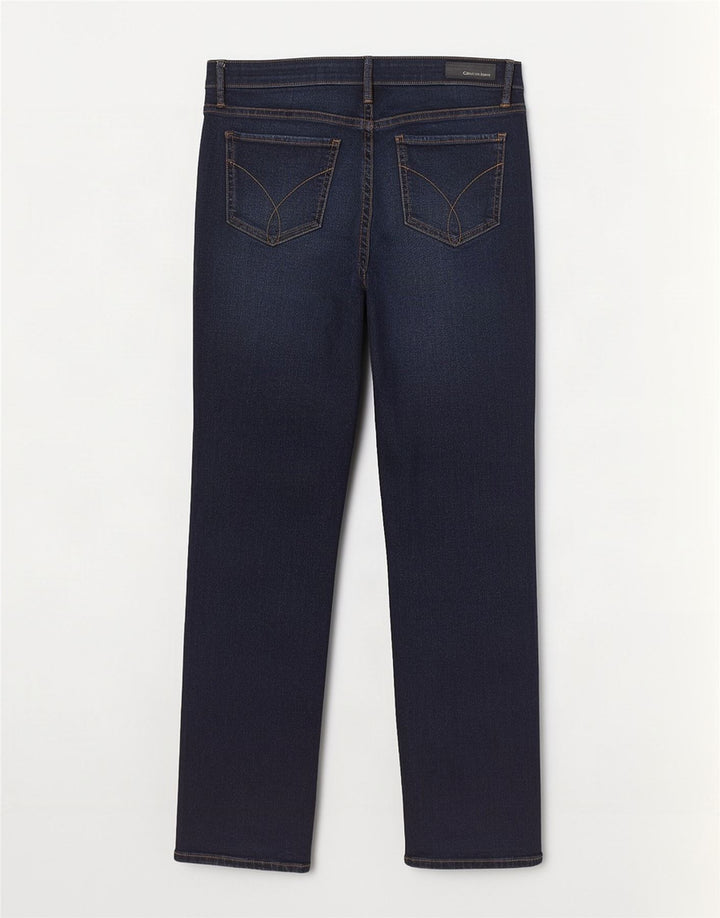 Calça jeans reta feminina Calvin Klein W31 L30 azul marinho algodão