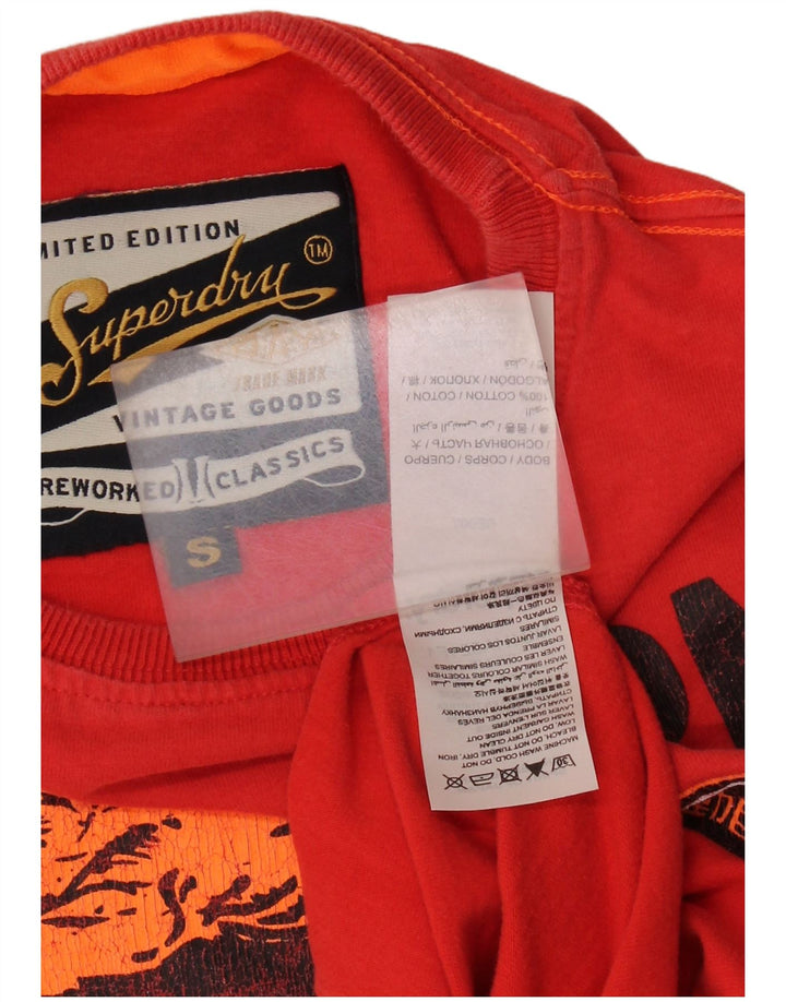Camiseta masculina Superdry com estampa gráfica pequena de algodão vermelho