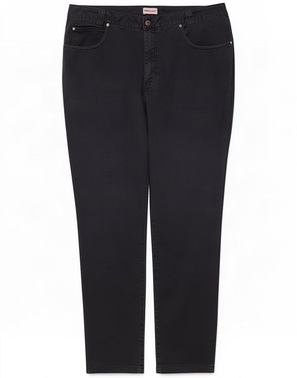 Versace Mens Slim Casual Calças W42 L30 Azul Marinho Algodão