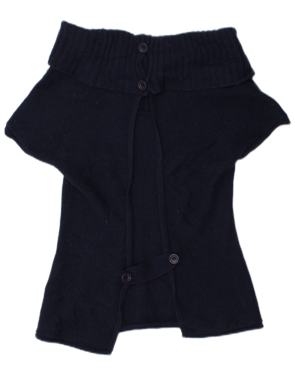 Suéter cardigã feminino de manga curta Topshop Reino Unido 6 XS azul marinho acrílico