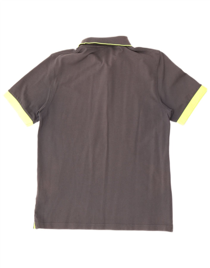 Camisa polo masculina Sun68 de algodão cinza médio