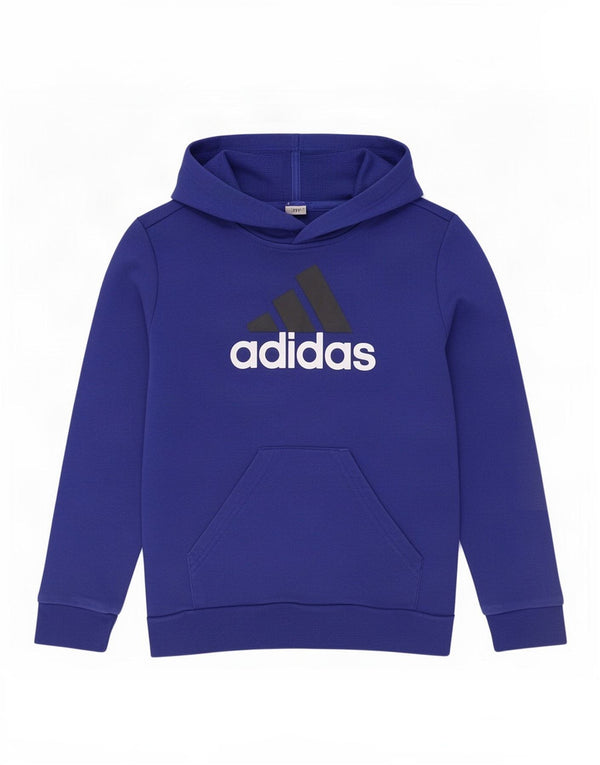 Suéter com capuz gráfico Adidas Boys 9-10 anos algodão azul