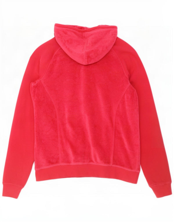 Suéter feminino Champion Heritage Fit Velour Zip com capuz Reino Unido 16 grande vermelho