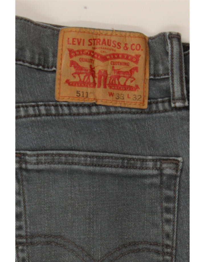 Calça Jeans Levis 511 Slim Masculina W33 L32 Cinza Algodão
