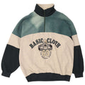 EXTE moletom masculino com zíper e gola alta, grande bloco colorido cinza