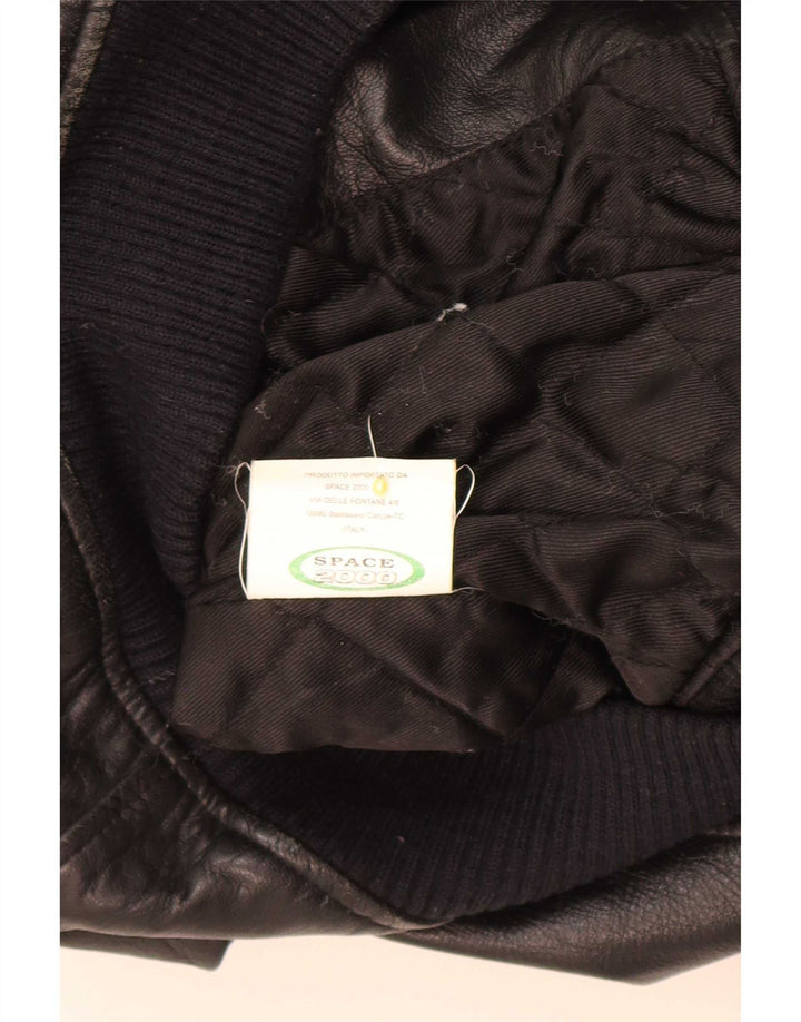 Jaqueta de couro masculina vintage UK 38 média preta