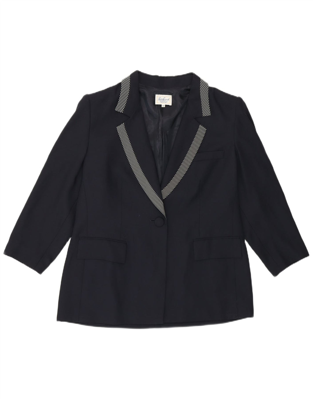 Jaqueta blazer feminina Luisa Spagnoli com 1 botão IT 48 XL azul marinho acetato