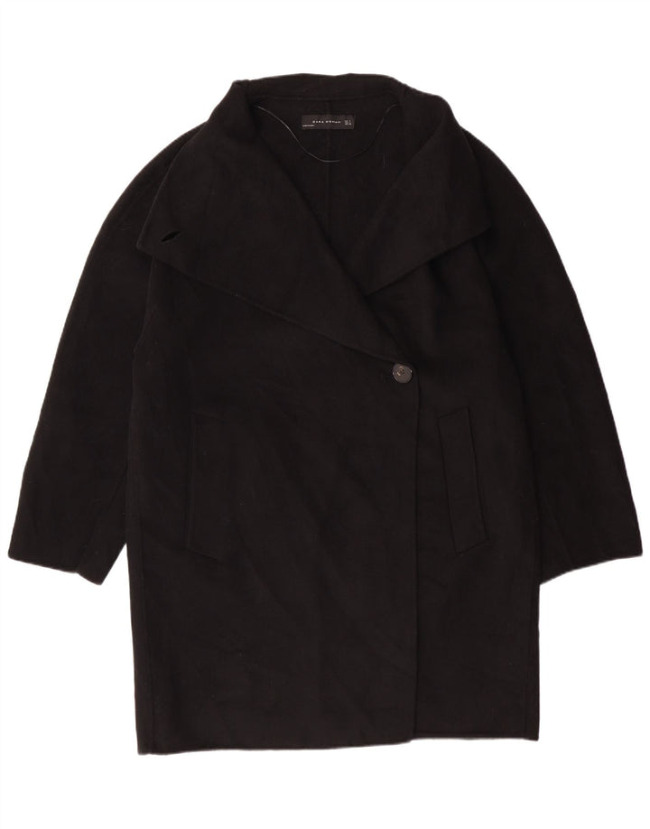 Sobretudo feminino ZARA UK 16 grande lã preta