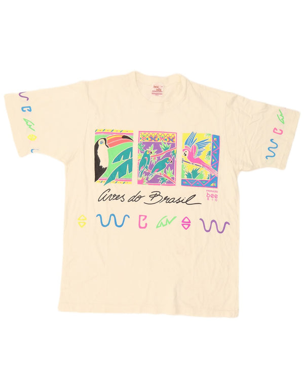 Camiseta feminina vintage com estampa gráfica UK 18 XL branca