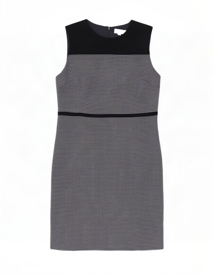 Vestido feminino Hobbs com bainha sem mangas UK 18 XL preto xadrez poliéster