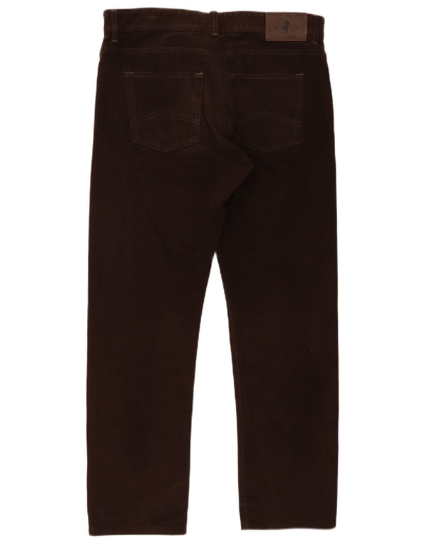Marlboro Classics Masculino Calça Casual Reta W36 L30 Algodão Marrom