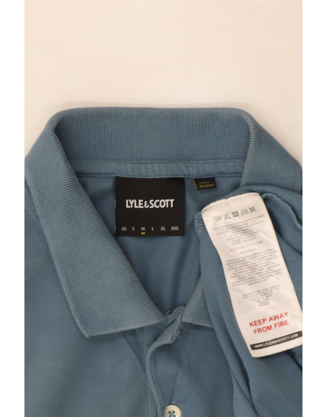 Camisa polo masculina Lyle & Scott de algodão azul médio