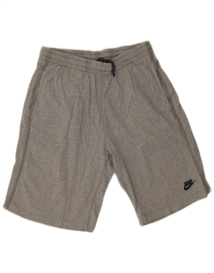 Shorts esportivos masculinos Nike médio cinza algodão
