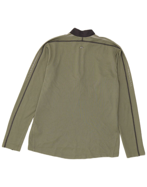 Adidas Mens Zip Neck Pullover Treino Top XS Cáqui Poliéster
