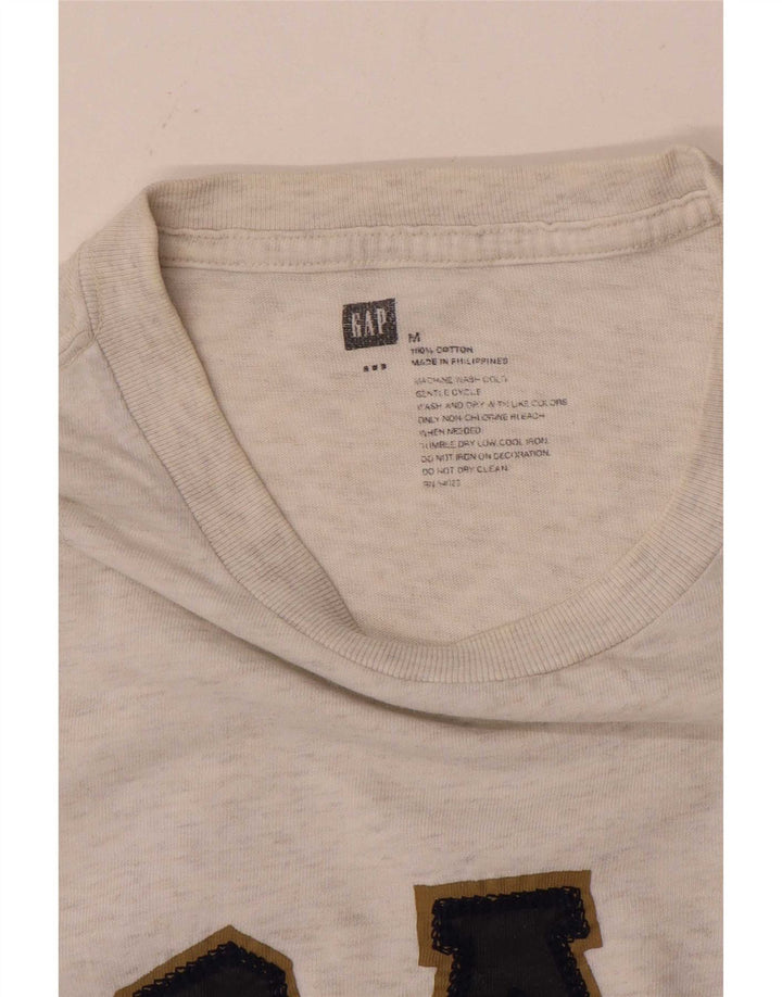 Camiseta masculina gráfica Gap Top algodão manchado cinza médio