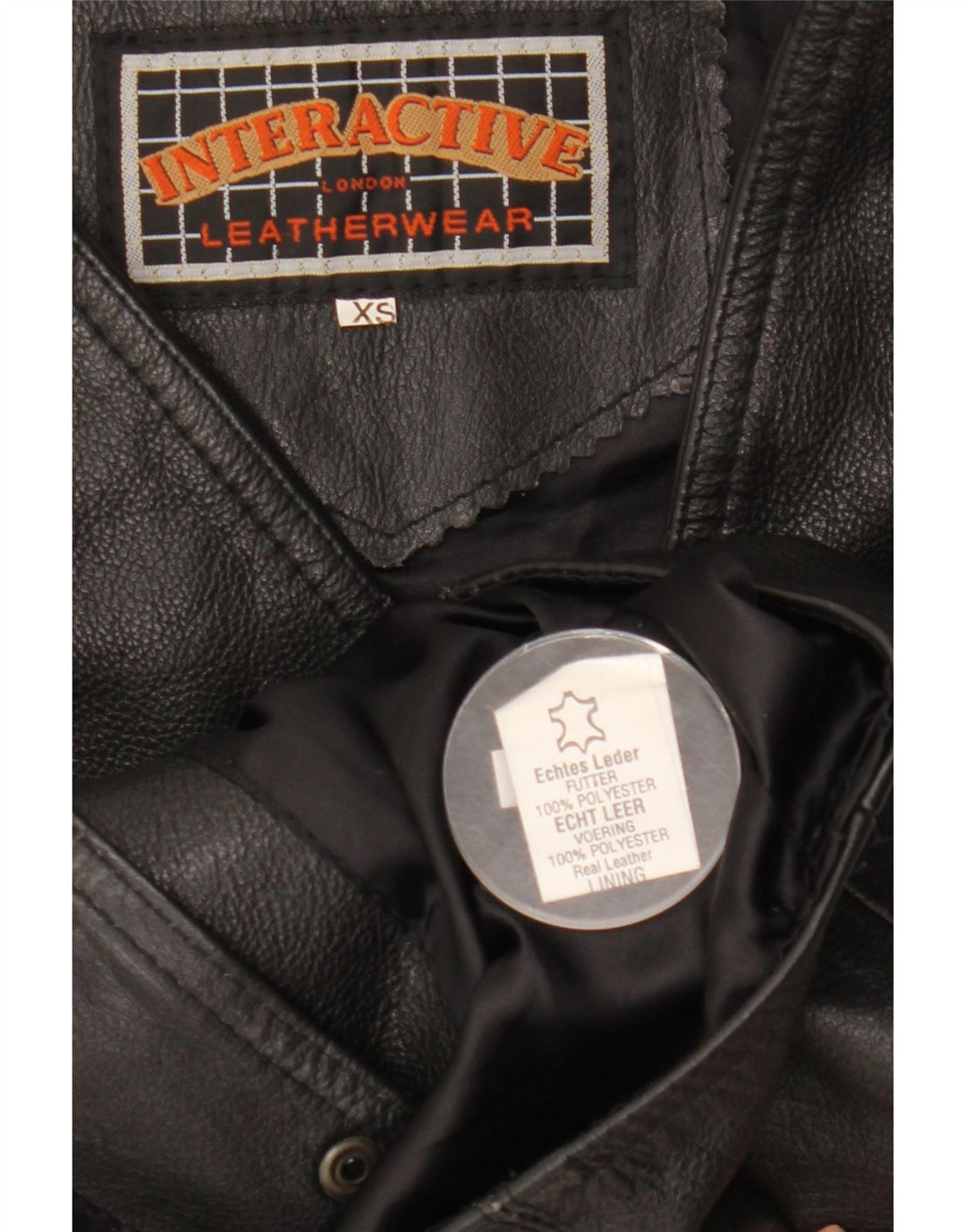 Colete de couro masculino vintage XS couro preto