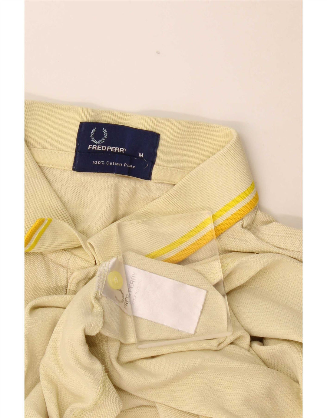 Camisa polo masculina Fred Perry algodão amarelo médio