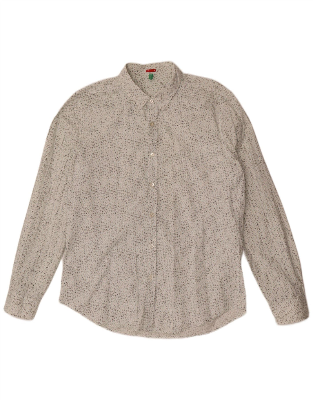 Camisa masculina slim fit BENETTON grande branca manchada