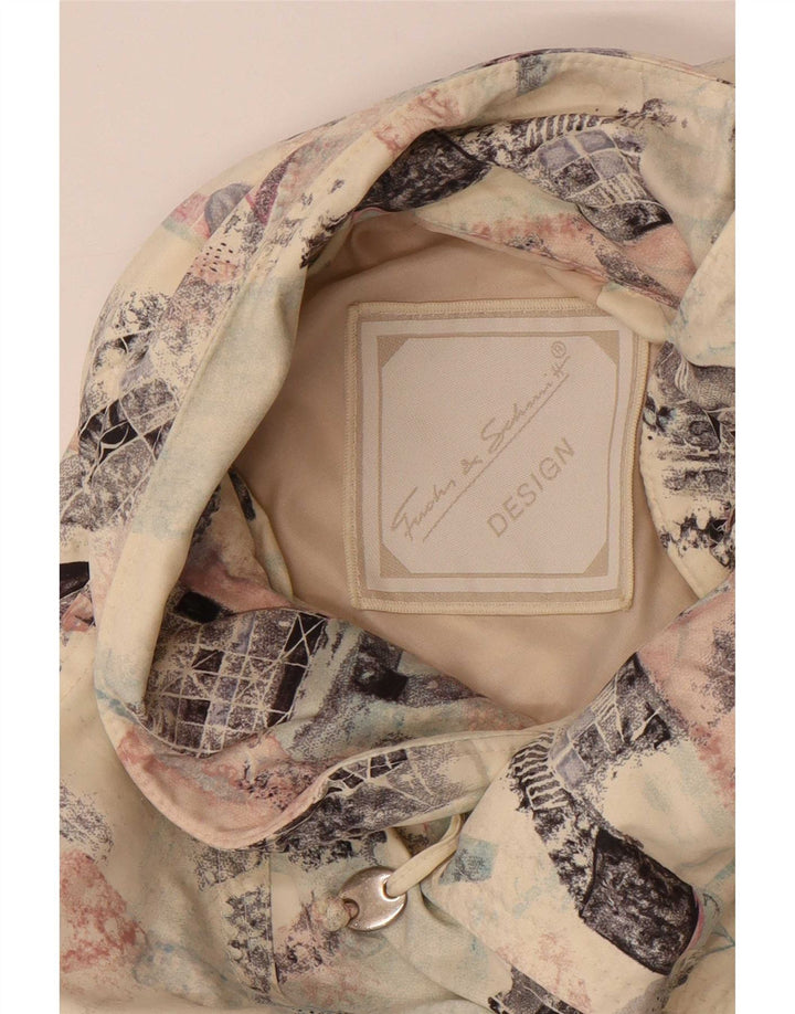 Casaco corta-vento feminino FUCHS & SCHMITT com padrão abstrato Reino Unido 16 grande bege