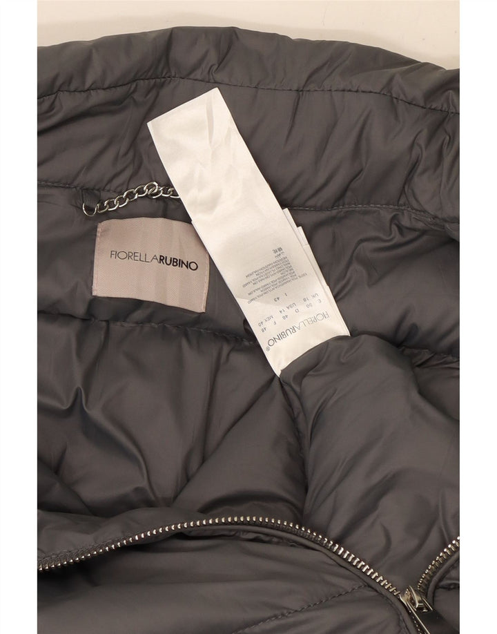 Jaqueta acolchoada feminina Fiorella Rubino UK 18 XL cinza poliamida