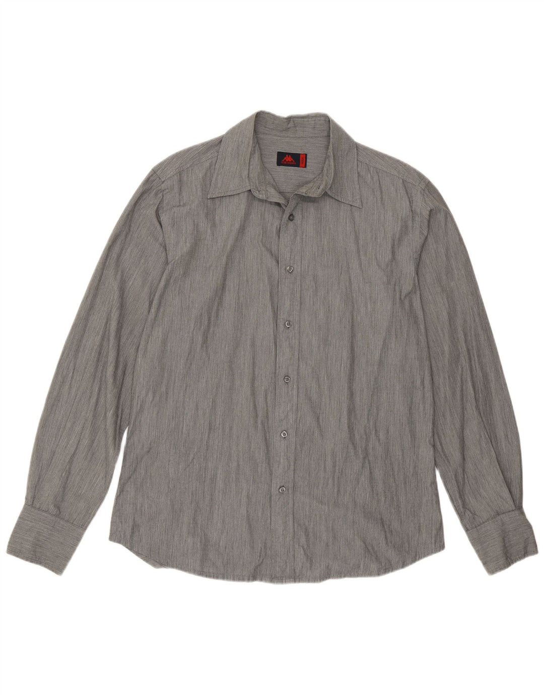 Camisa masculina Kappa algodão listrado cinza médio