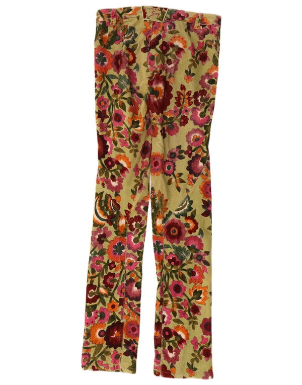 9.2 by Carlo Chionna Calça feminina de veludo cotelê cintura baixa W28 L34 verde