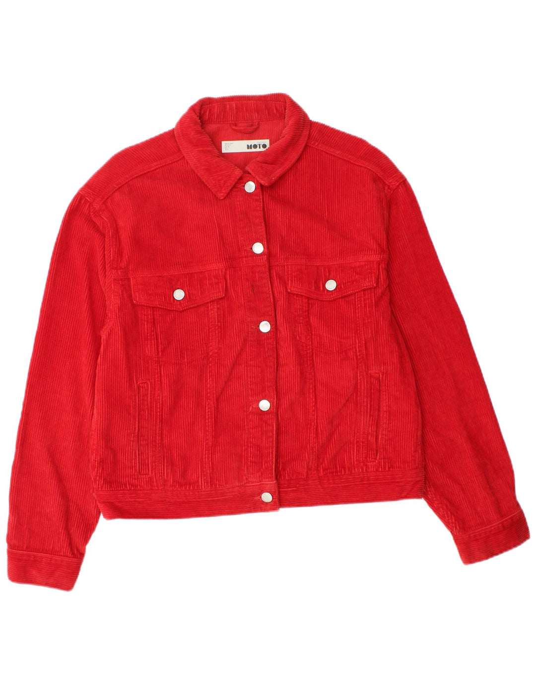 Jaqueta feminina de veludo cotelê Topshop UK 10 algodão vermelho pequeno