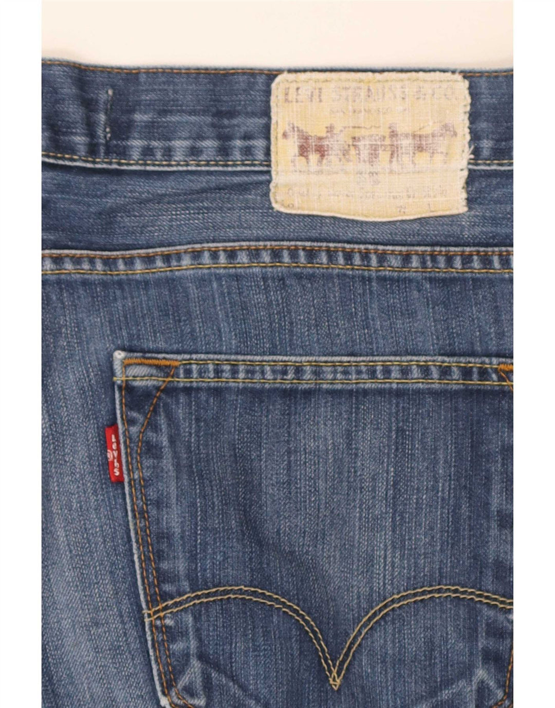 Shorts jeans masculino Levi's 506 Regular W34 grande azul algodão