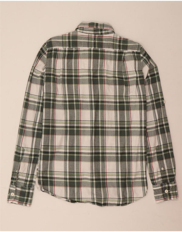 Camisa masculina de flanela Superdry algodão xadrez verde médio