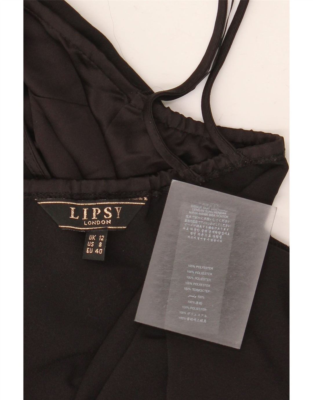 Top Lipsy Feminino Crop Halter UK 12 Médio Poliéster Preto