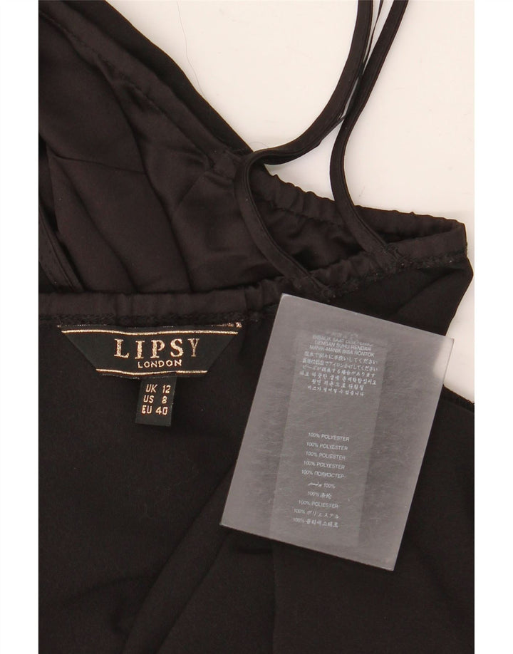 Top Lipsy Feminino Crop Halter UK 12 Médio Poliéster Preto