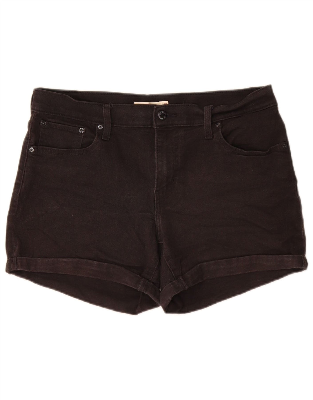 Shorts jeans feminino de cintura média LEVI'S W31 algodão preto médio
