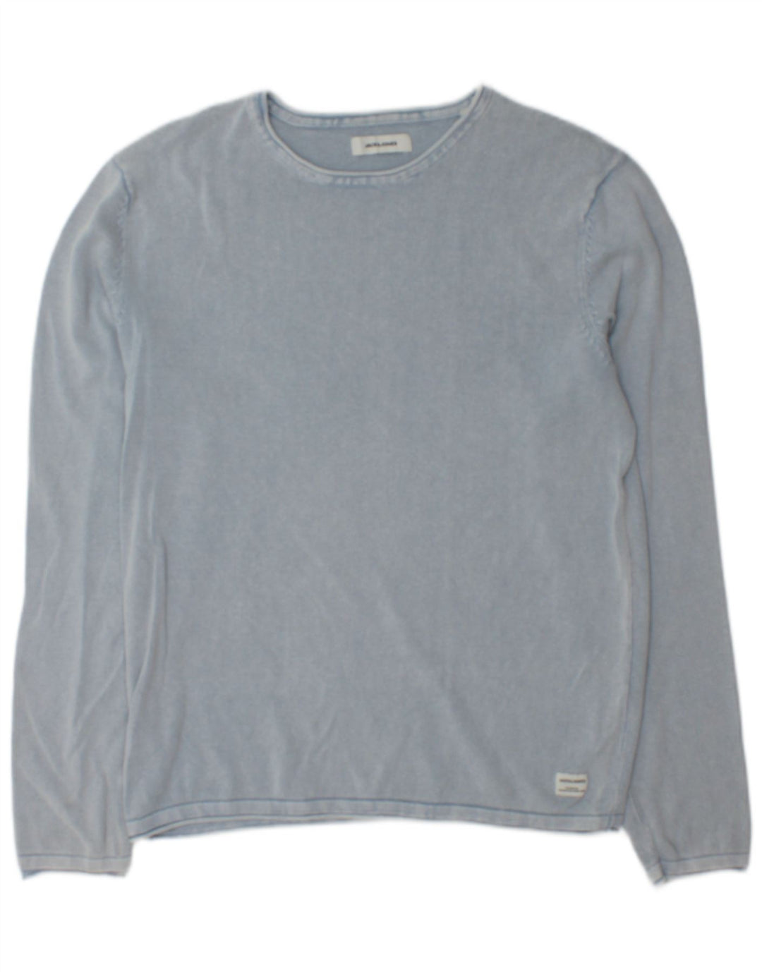 Suéter masculino Jack & Jones com gola canoa de algodão azul médio