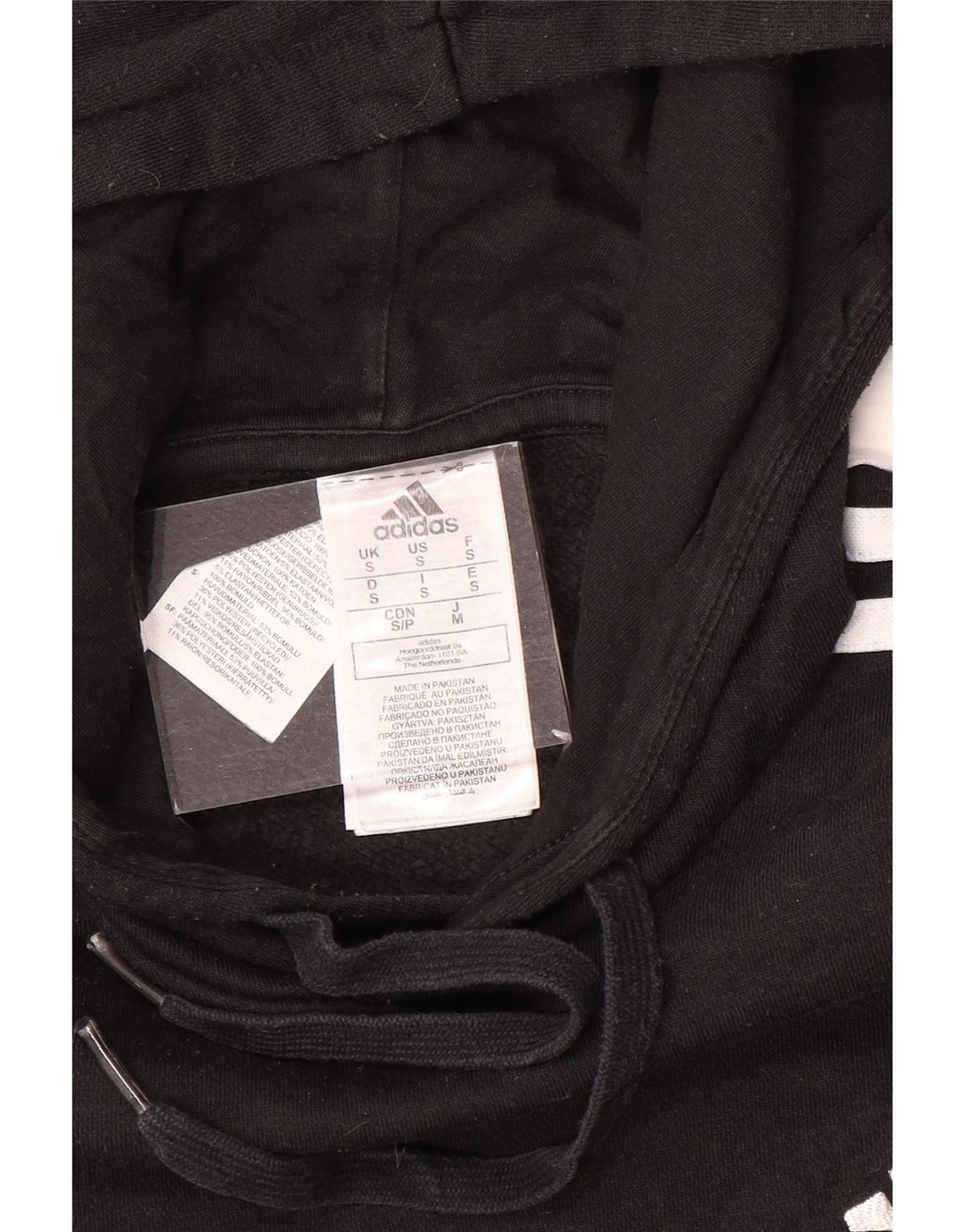 Adidas Mens Hoodie Jumper Pequeno Poliéster Preto