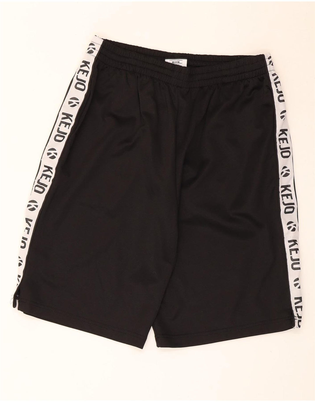 Kejo Mens Graphic Sport Shorts Médio Preto Colorblock Poliéster