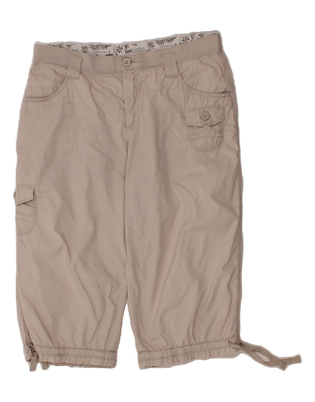 LEE Womens Cargo Capri Trousers US 12 Large W34 L20 Beige Cotton Classic Vintage Lee and Second-Hand Lee from Messina Hembry 