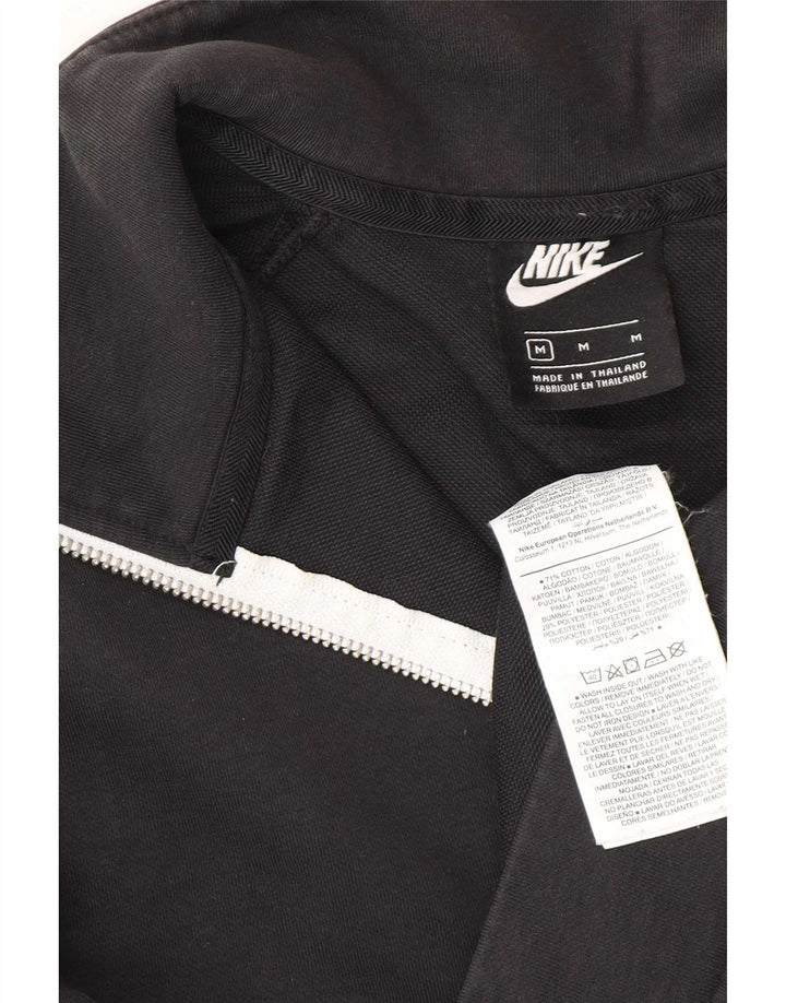 Moletom masculino Nike com zíper e gola alta de algodão preto médio