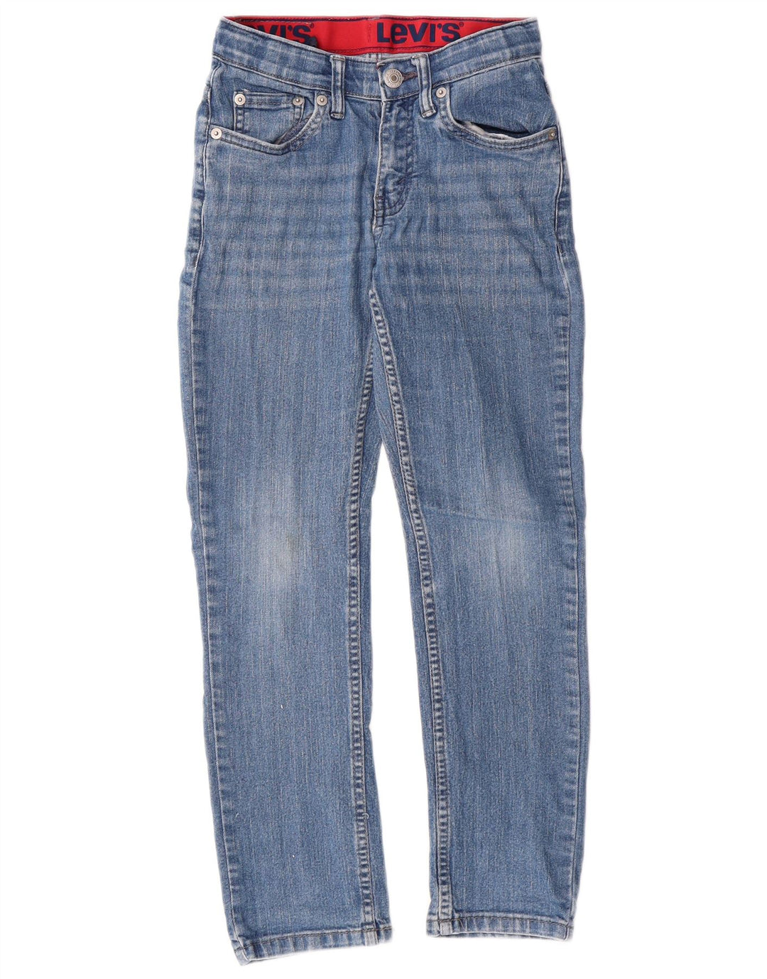 LEVI'S Boys Straight Jeans 7-8 Anos W23 L24 Azul Algodão