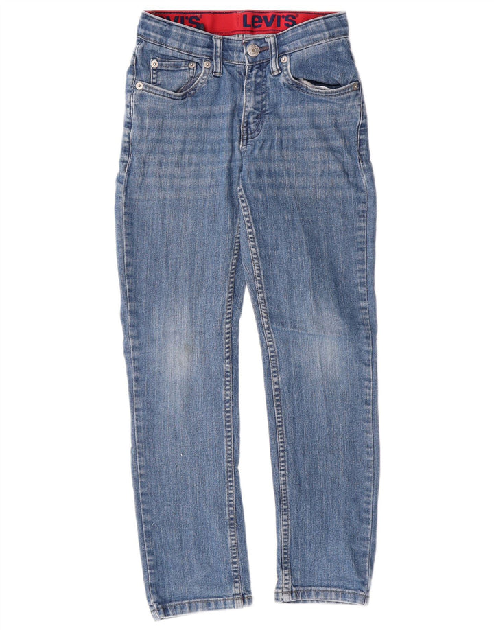 LEVI'S Boys Straight Jeans 7-8 Anos W23 L24 Azul Algodão