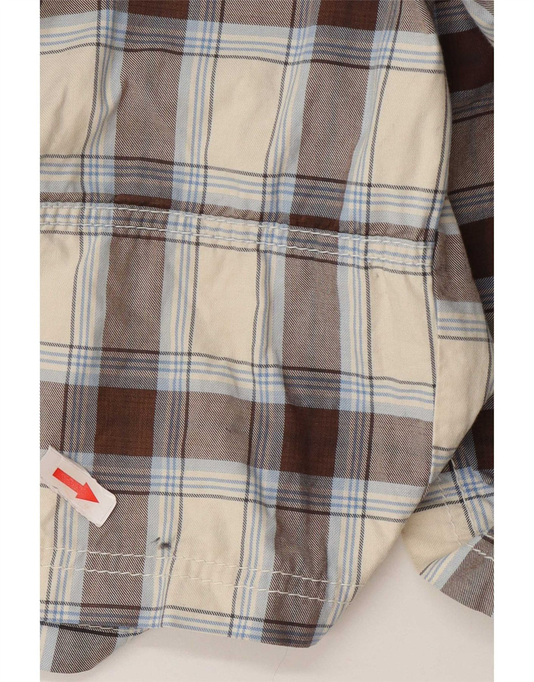 Shorts cargo masculino Brax W36 grande algodão xadrez bege