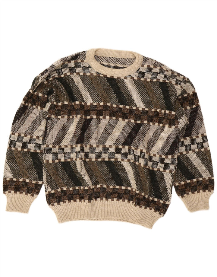 Suéter vintage masculino com gola redonda IT 48/50 médio multicolorido