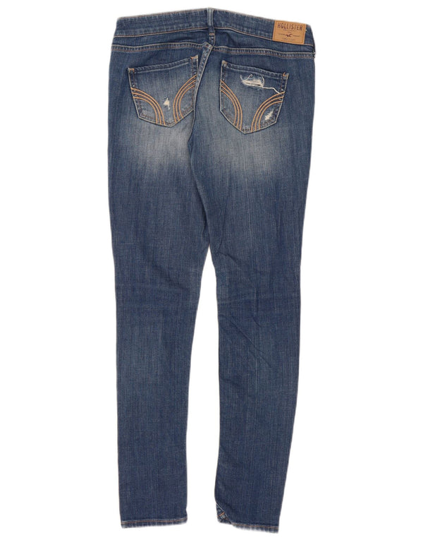 Jeans skinny femininos Hollister US 5 pequenos W27 L29 algodão azul