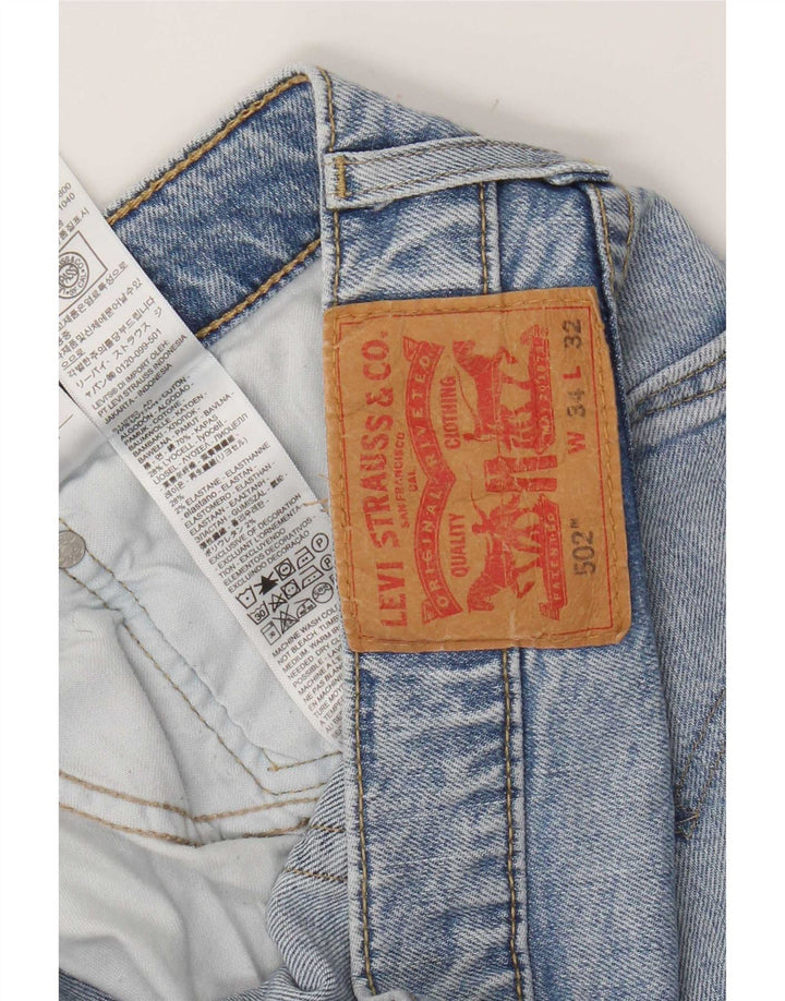 Levi's Masculino 502 Tapered Jeans W34 L32 Azul Algodão