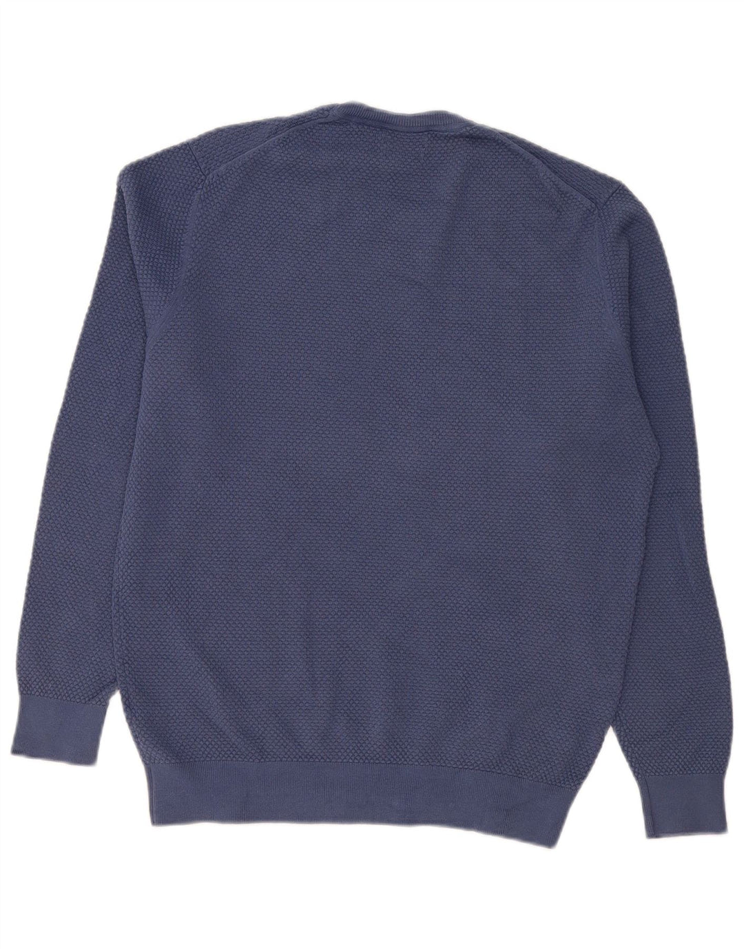 Suéter masculino Massimo Dutti com gola redonda, grande algodão azul